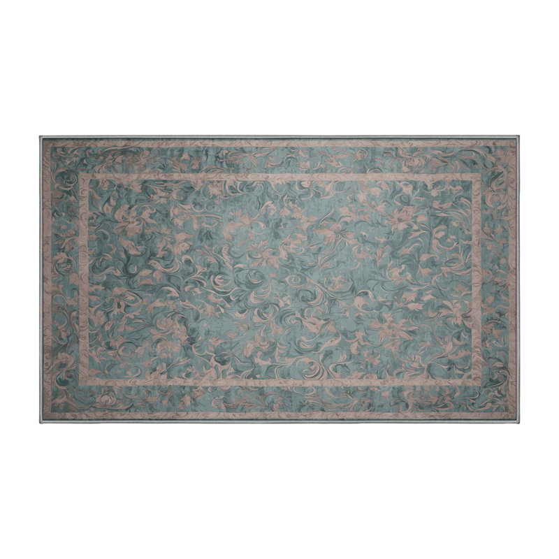 Tapis gris soyeux et moelleux, Rectangle 7 pi x 9 pi