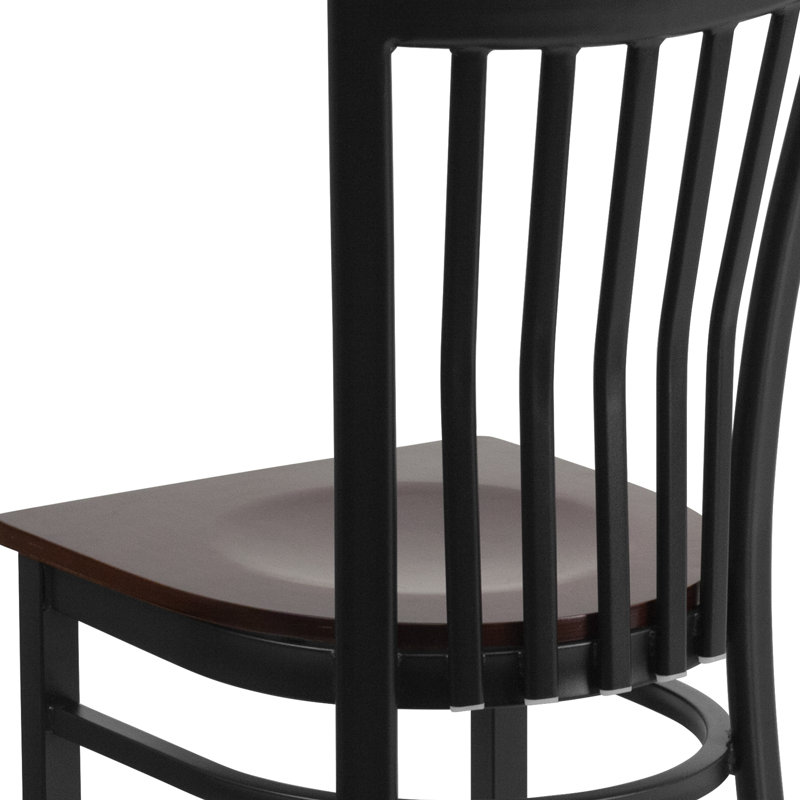 Oliverson School House Back Metal Restaurant Chair, Walnut