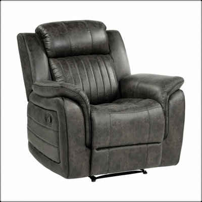 Luxueux fauteuil inclinable brun sable avec un confort moelleux, un capitonnage vertical et une structure en bois massif pour des salons élégants