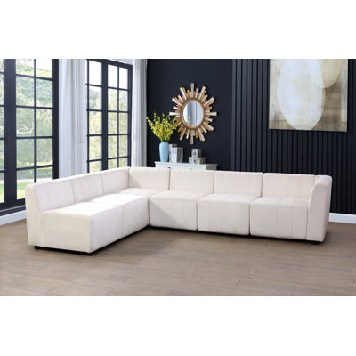 Canapé et méridienne modulaires de gauche en microfibre de 118 po de largeur Joplynn