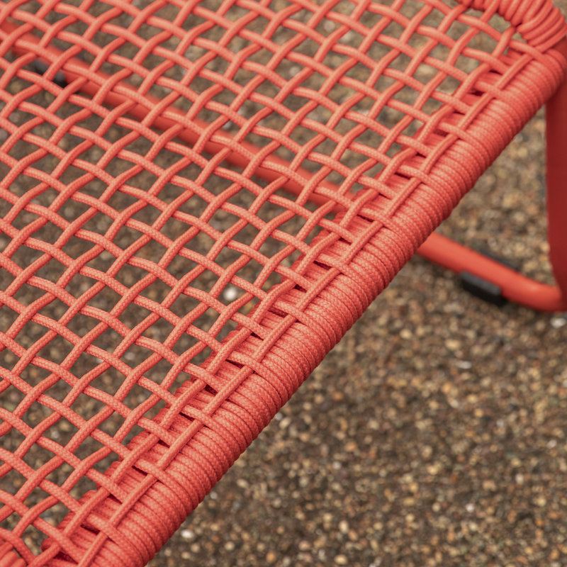 Akya Outdoor Lounge Chair with Footstool, Orange