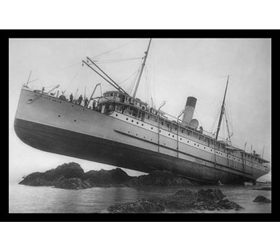 « s.s. princess may on the rocks »-reproduction de photo