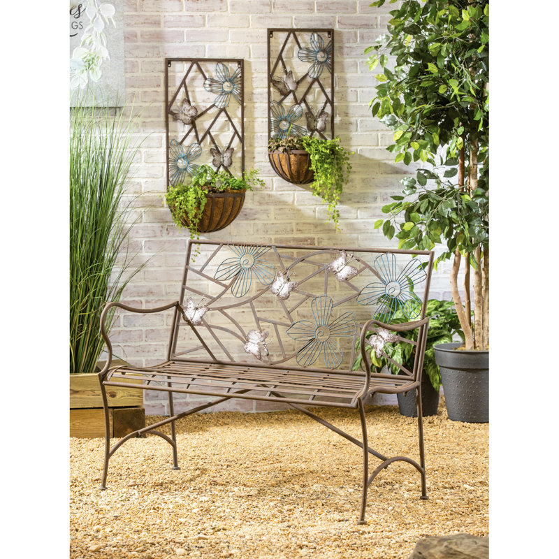 Banc de jardin papillon en fer