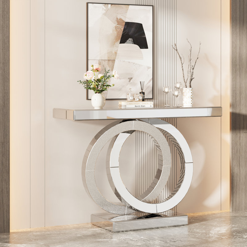 Modern Glam Mirrored Console Table For Living Room/foyer