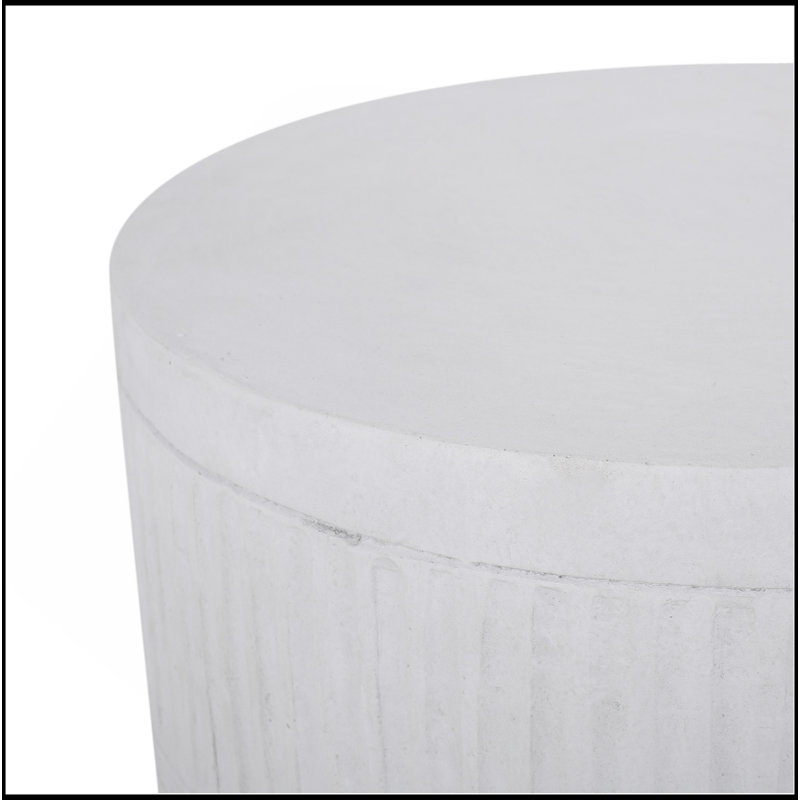 Weather-Resistant Outdoor Patio End Table With Fluted Design For Modern And Versatile Use