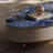 Modern Oval Coffee Table with Sapphire Top and Leather Veneer drawer, Base