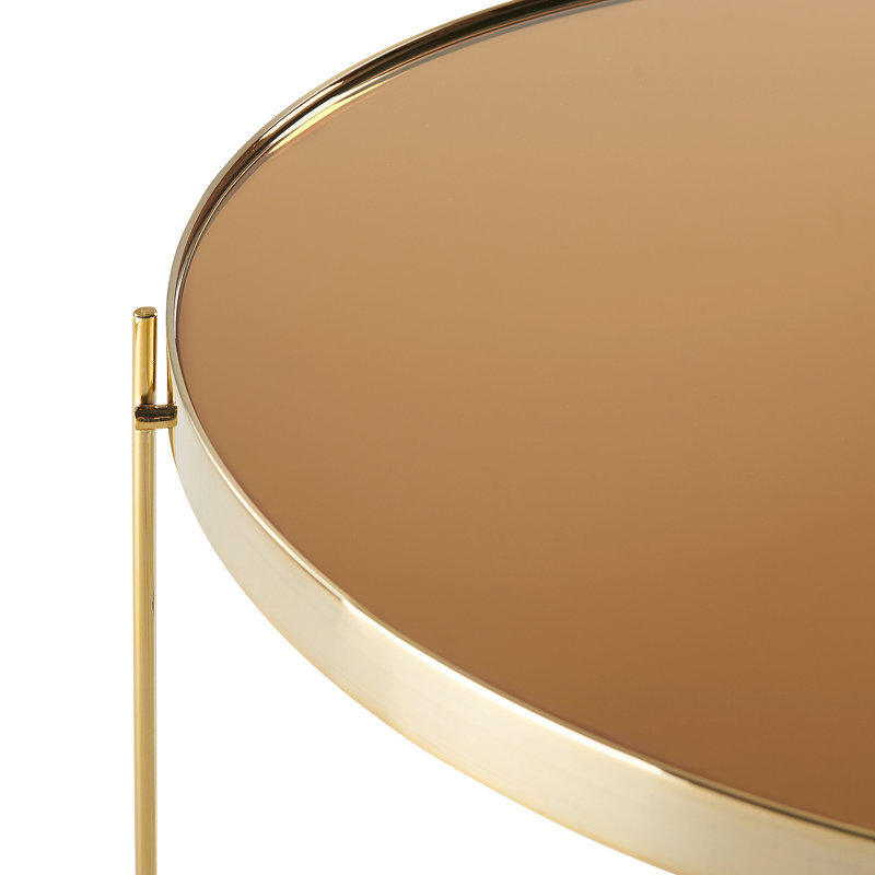 Garrow Glass Top End Table, Gold