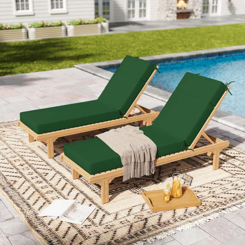 Outdoor 4'' Chaise Lounge Cushions Lounge Chair Cushions 21" W X 72" L, Olive Green
