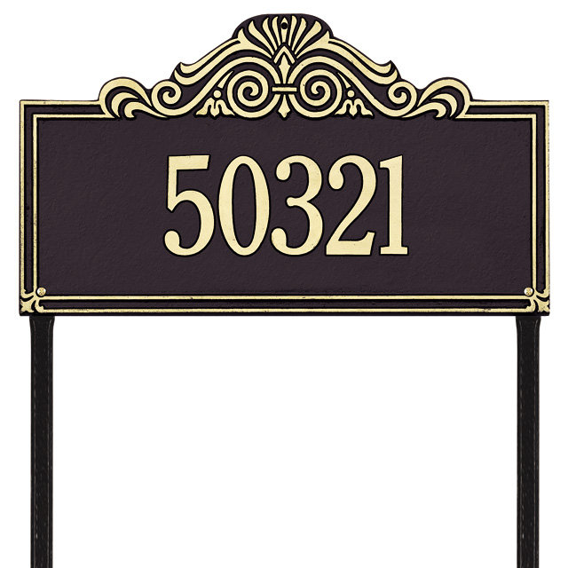 Villa Nova 1-Line Lawn Address Sign, Antique Copper, Yes