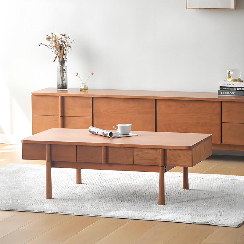 47.24"Ancient-style simple solid wood rectangular coffee table