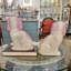 Staffordshire Style Porcelain Dog Pair Pink Accents