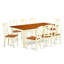 Ensemble de table de salle à manger 9 pièces comprenant une table de salle à manger rectangulaire avec rallonge papillon et 8 chaises en bois, 42 po x 84 po, noir et cerisier-22133879-49667139-131410730