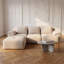 Dark Grey L-Shaped Modular Sofa, No Assembly Compressed Foam Cloud Couch with Corduroy, 264cm, 2 Boxes-1303421036