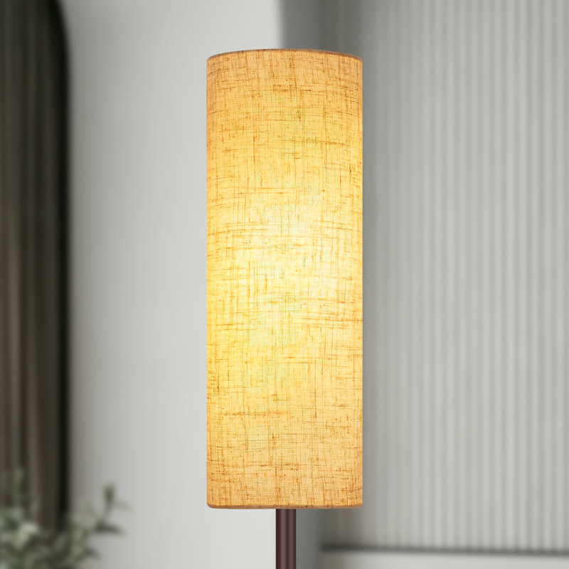 167cm Powder Coated Traditional Floor Lamp, Brown, white and pink