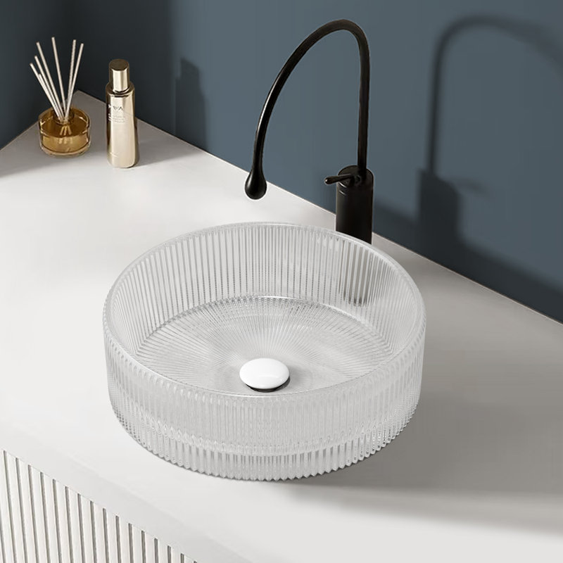 Lavabo de comptoir de salle de bain artistique Topcraft, Transparent