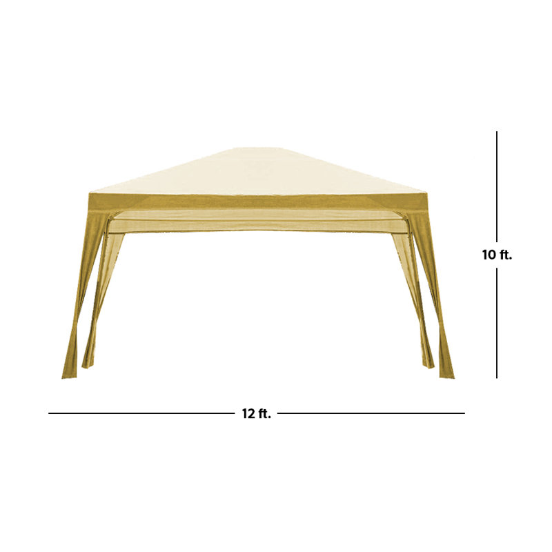 Pavillon de jardin permanent en métal L 10 pi. D Auvent escamotable en acier
