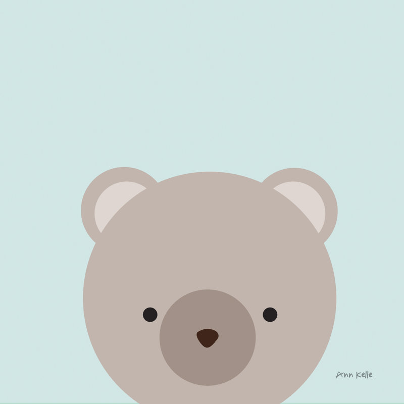 «Cuddly Brown Bear» par Ann Kelle, reproduction, H 12 po x l 12 po, Non, Toile tendue