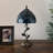 Tiffany Table Lamp Blue Stained Glass Crystal Beans LED Bulb Included  8"W*8"D*16"H