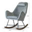Chaise berçante moderne en velours gris clair Chelsea pour chambre à coucher ou chambre de bébé