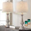 Ensemble de 2 lampes de table 25,75 "à 3 lumières à intensité variable pour table de chevet avec ports USB A + C pour la chambre d'enfant