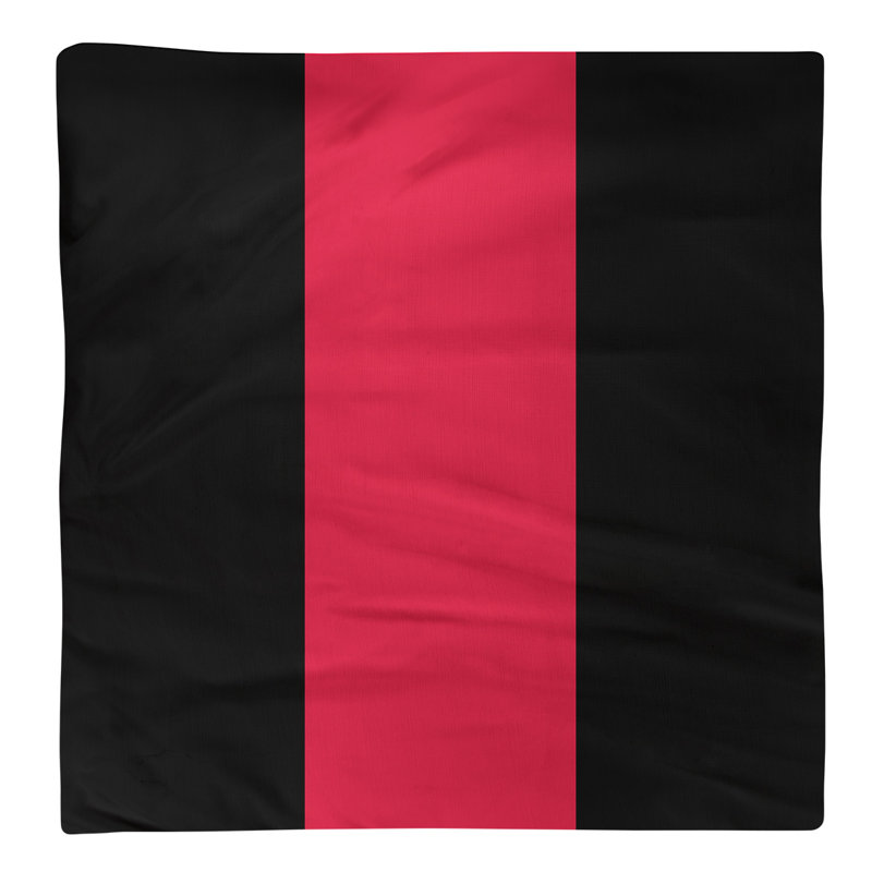 Ottawa Striped Square Napkin, 10" x 10", Black/Red/Black, Polyester