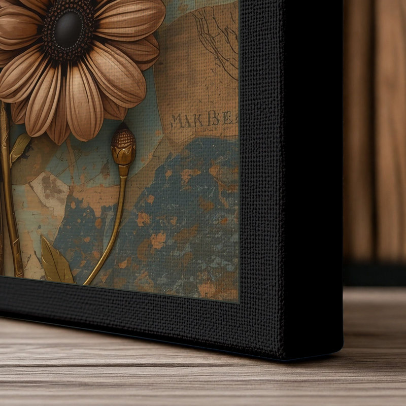 Fading Blooms Botanical - Wrapped Canvas, 24x16 - 61.0 x 40.6 cm, Black Border