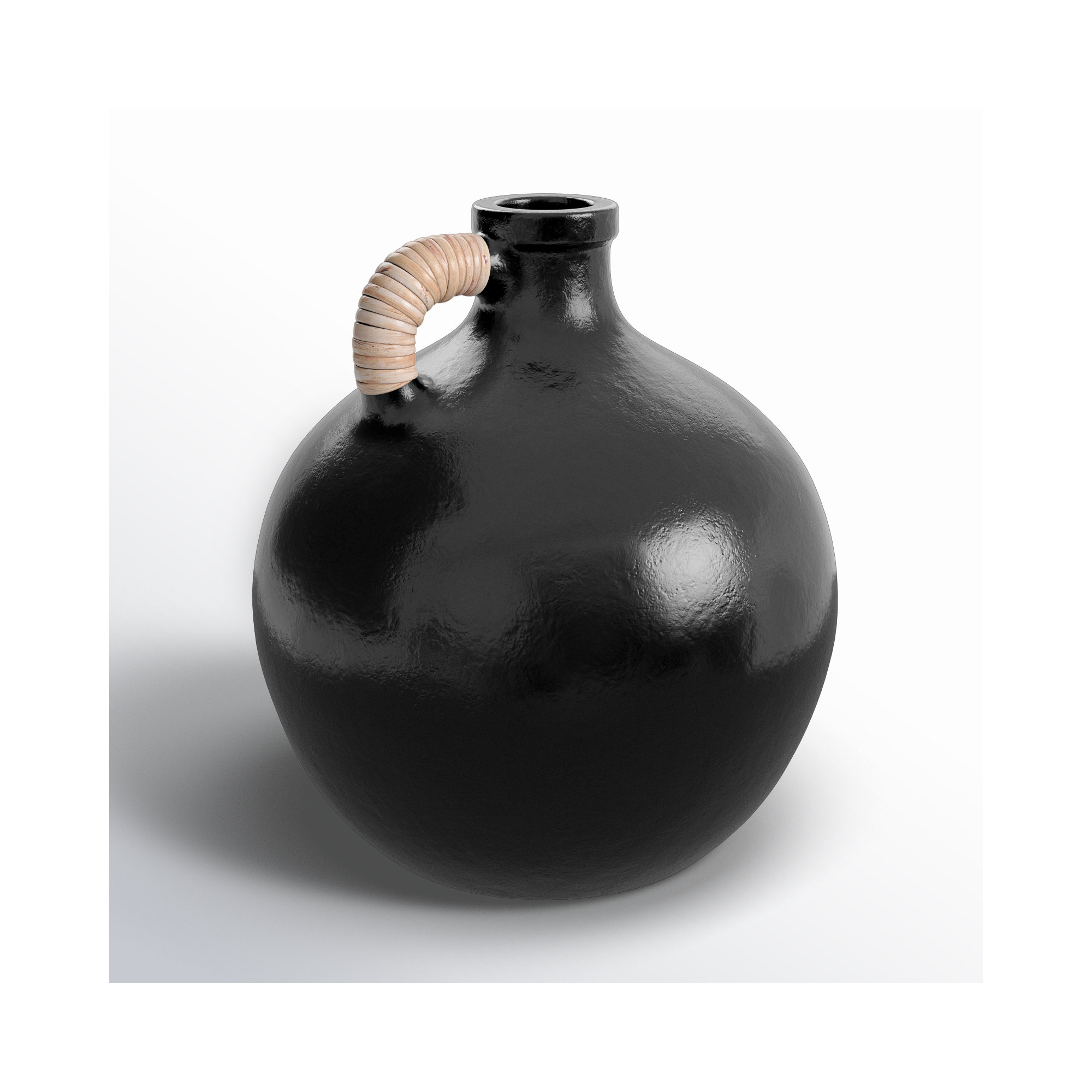 Winslet Terracotta Table Vase, Black, 13.45" H x 12.2" W x 12.2" D