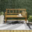 Banc d'extérieur en bois d'acacia à dossier arrondi de 51,2 po avec accoudoirs, terrasse en teck et sièges de jardin Apollo (capacité de 600 lb)-508015131