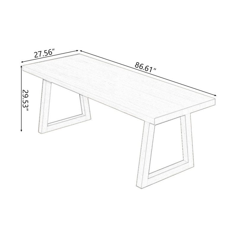 Burlywood Rectangular Solid Wood desks, 29.53" H x 86.61" W x 27.56" D