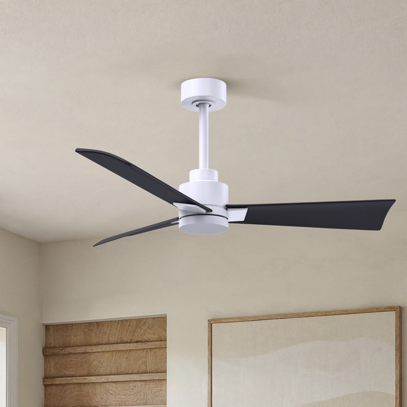 Ventilateur de plafond Alessandra 42, Noir mat, Blanc mat