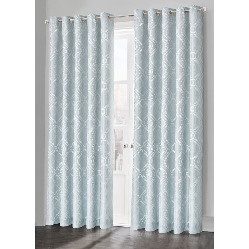 Chloye Curtain Single Panel, 116.84cm Width x 137.16cm Drop, Light Blue