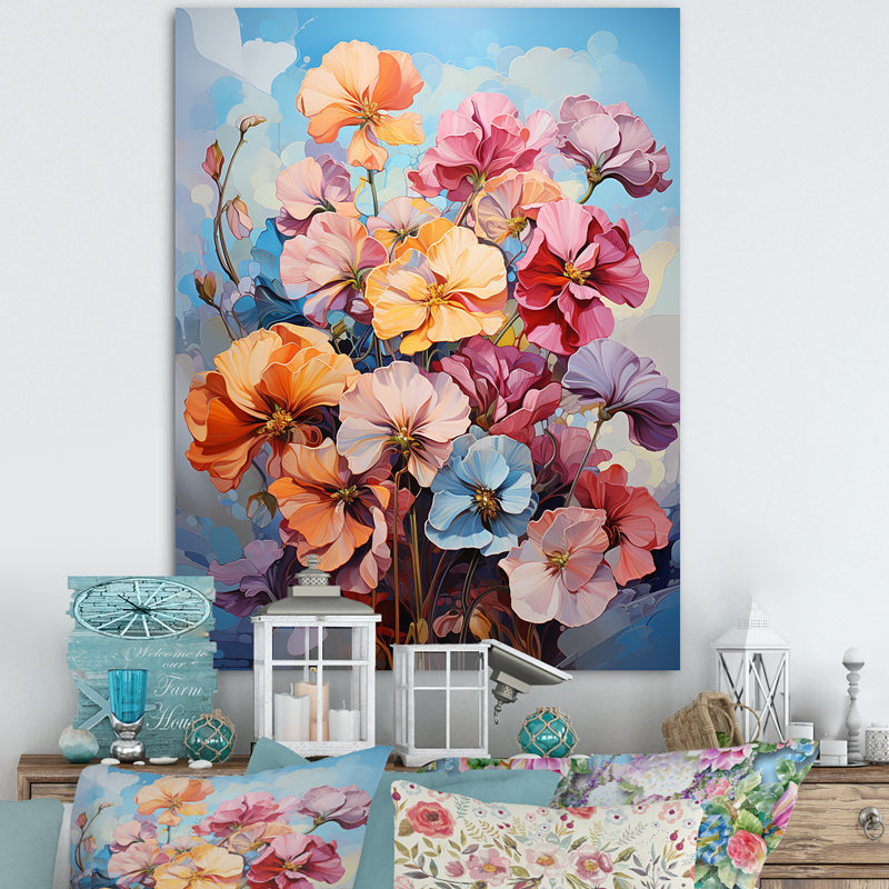 Bouquet de pensées sauvages Wild Expression, H 32 po x l 24 po x P 1 po, Toile tendue