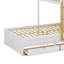 Lit superposé double avec 2 grands tiroirs et 5 petits tiroirs, structure en bois aggloméré de qualité et lit de rangement élégant avec petite armoire-1374424483