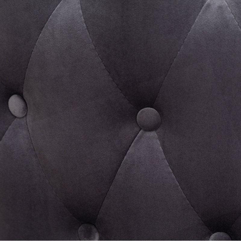 Fauteuil demi-tonneau capitonné à dossier capitonné, Gris