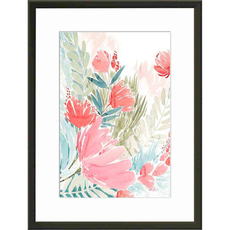 Wilder Bouquet I par Grace Popp - peinture encadrée, Noir, H 24 po x l 36 po