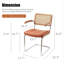Ensemble de 2 chaises d'appoint en simili cuir rotin, brun, pieds chromés, design Mid-Century Breuer