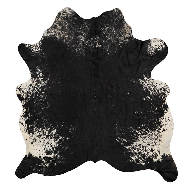 Osborn Handmade Dark Brindle Natural Cowhide Area Rug with Suede Backing