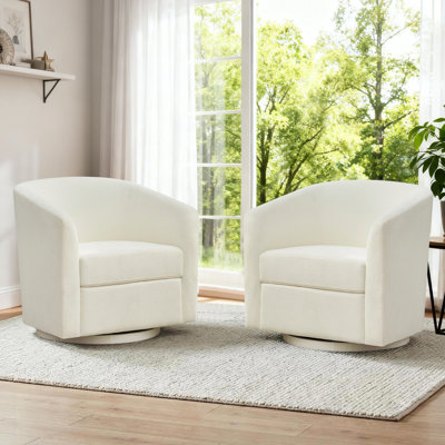 Chenille Upholstered Swivel Accent Chair 