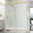 49"-54" W x 76" H Double Sliding Framed Shower Door in Brushed Gold with 5/16" Clear Tempered Glass, Soft Close Cushion-128674703