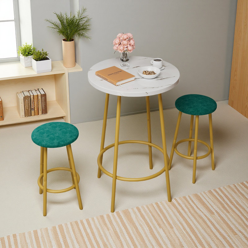 Ensemble de table de bar 3 pièces avec 2 tabourets de bar - table de pub moderne