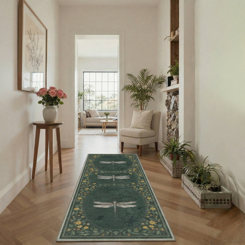 Tapis d'intérieur lavable à la machine Aura Boho, Tapis de couloir 2 pi 6 po x 8 pi