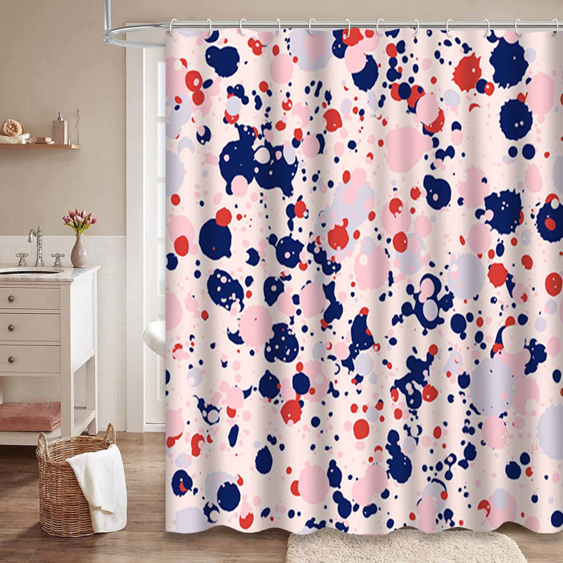 Rideau de douche abstrait abstrait avec 12 crochets, L 72 po x l 72 po