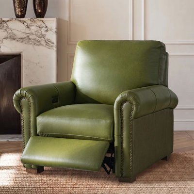 Fauteuil inclinable en cuir véritable rembourré de duvet d'Igon