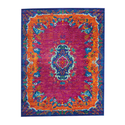 Tapis Antigua Calypso tissé à la main fuchsia