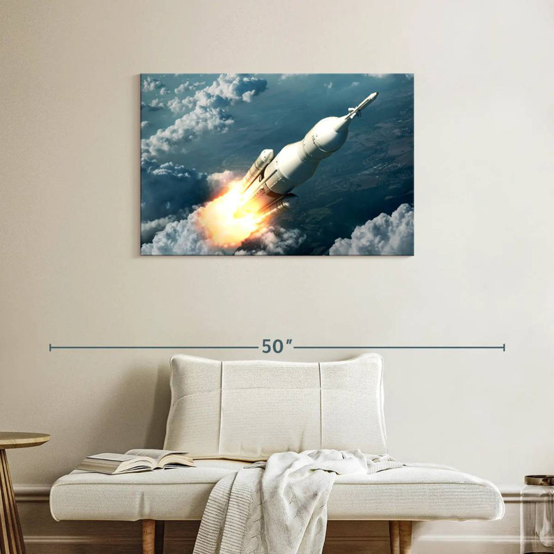 Oberle Spaceship Launching, 24" H x 36" W