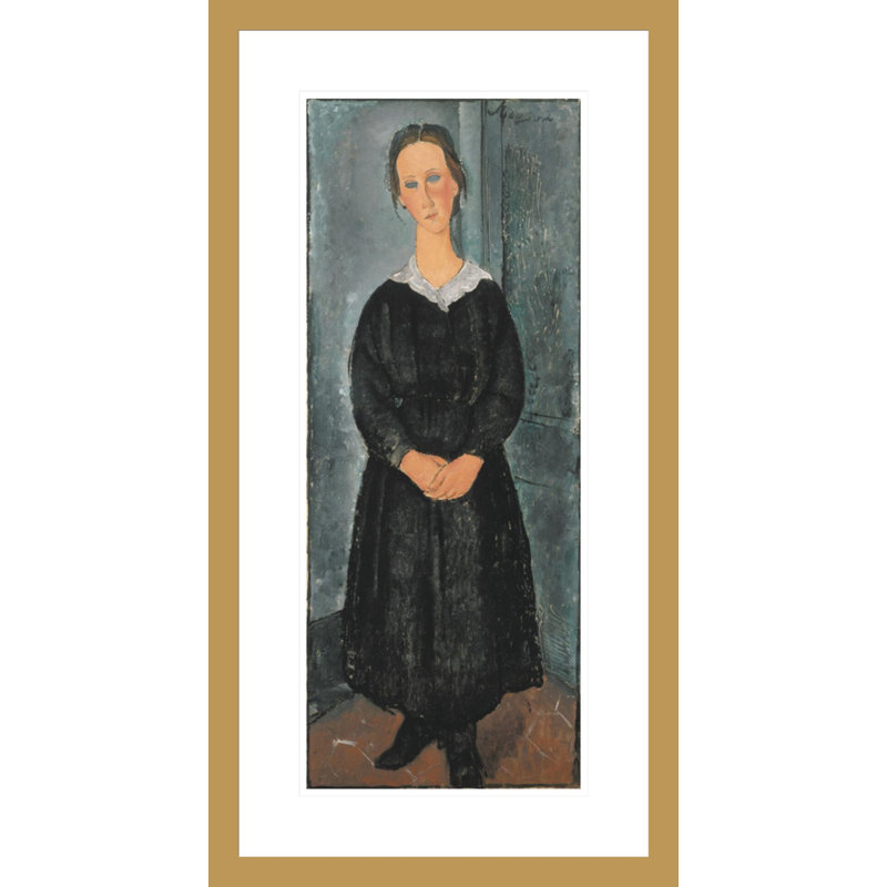 «La Jeune bonne» par Amedeo Modigliani, impression giclée encadrée, H 29,5 po x l 15,63 po