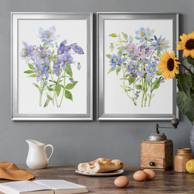 «Columbine Spray I», ensemble de 2 peintures sur toile encadrées