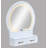 3Pc Vanity Table And Stool Set Built-In Led-Lit Mirror Matching Cushioned Stool Gold-Accented Handles Wooden Home Furniture White-1108997116