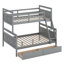 Lit superposé avec tiroirs de rangement, échelle et barrière de sécurité, lit plateforme en bois convertible-772735268