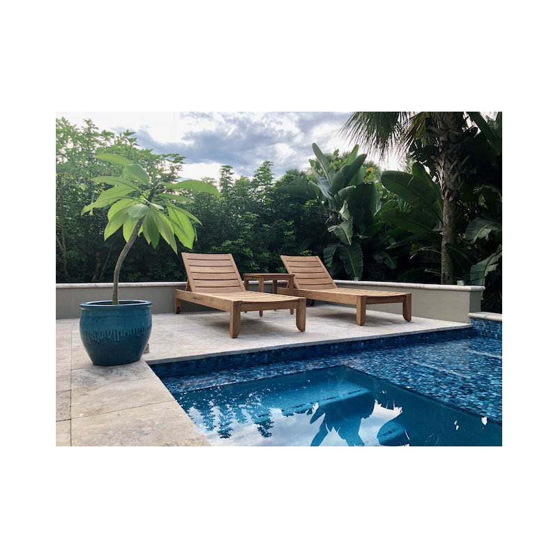 Maiorano Outdoor Teak Chaise Lounge